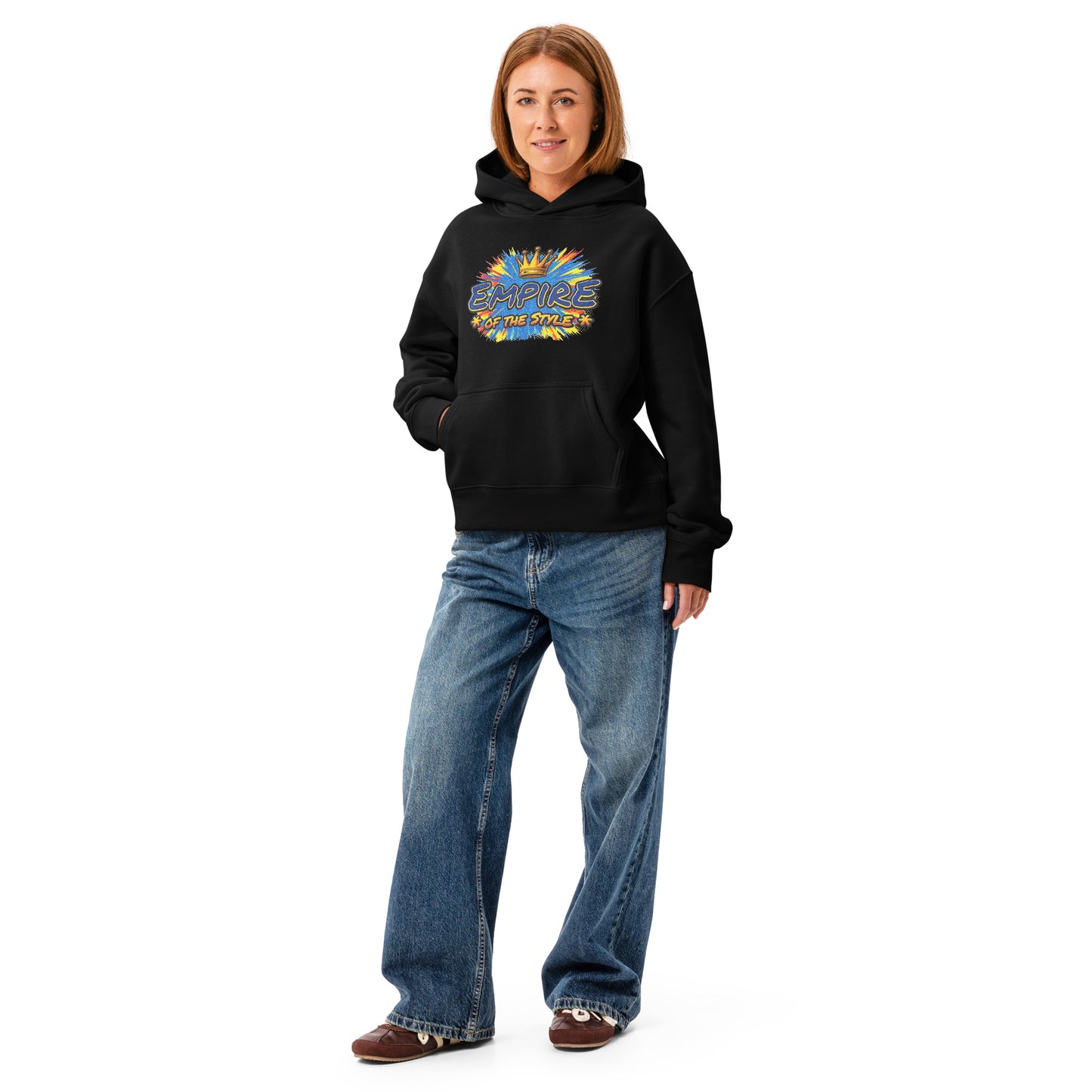 Lockerer Damen-Hoodie mit Front- und Backprint – Indy Grab – Produktansicht 7