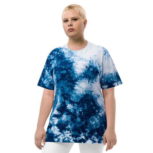 Oversized T-Shirt – Batik Marineblau/Weiß – Produktansicht 2