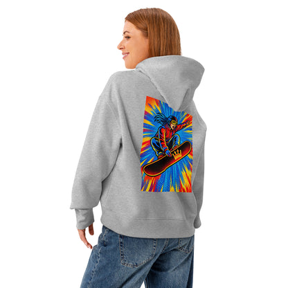 Lockerer Damen-Hoodie mit Front- und Backprint – Indy Grab – Produktansicht 4