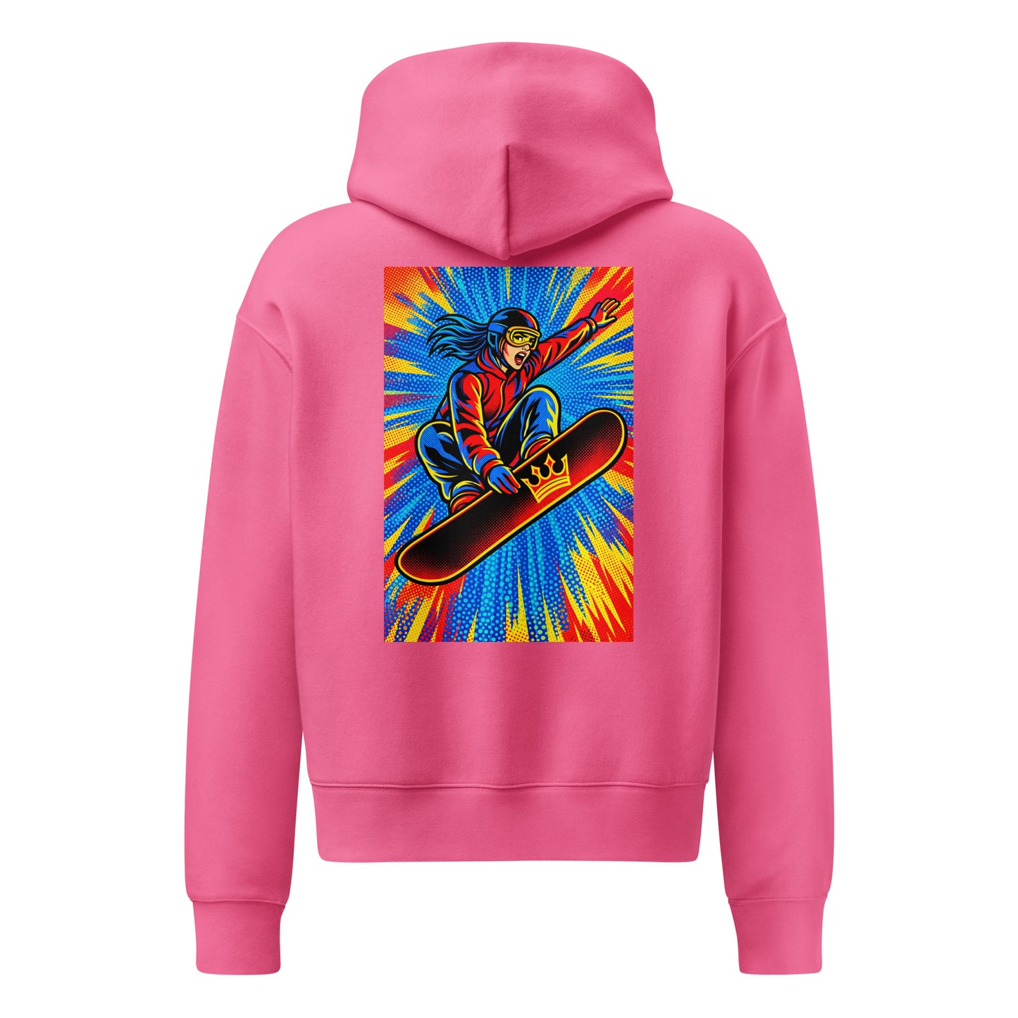 Lockerer Damen-Hoodie mit Front- und Backprint – Indy Grab – Produktansicht 3