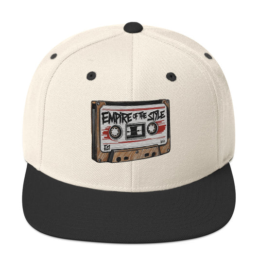 Flat-Brim-Cap – Cassette Tape – Natur/Schwarz – Produktansicht 1