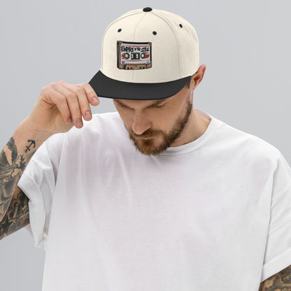 Flat-Brim-Cap – Cassette Tape – Natur/Schwarz – Produktansicht 2