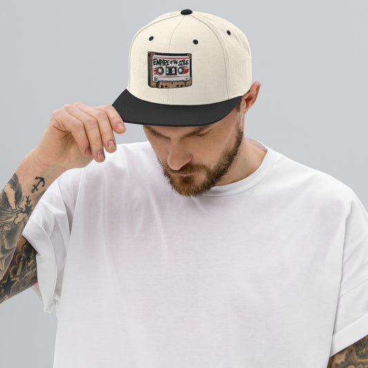 Flat-Brim-Cap – Cassette Tape – Natur/Schwarz – Produktansicht 2