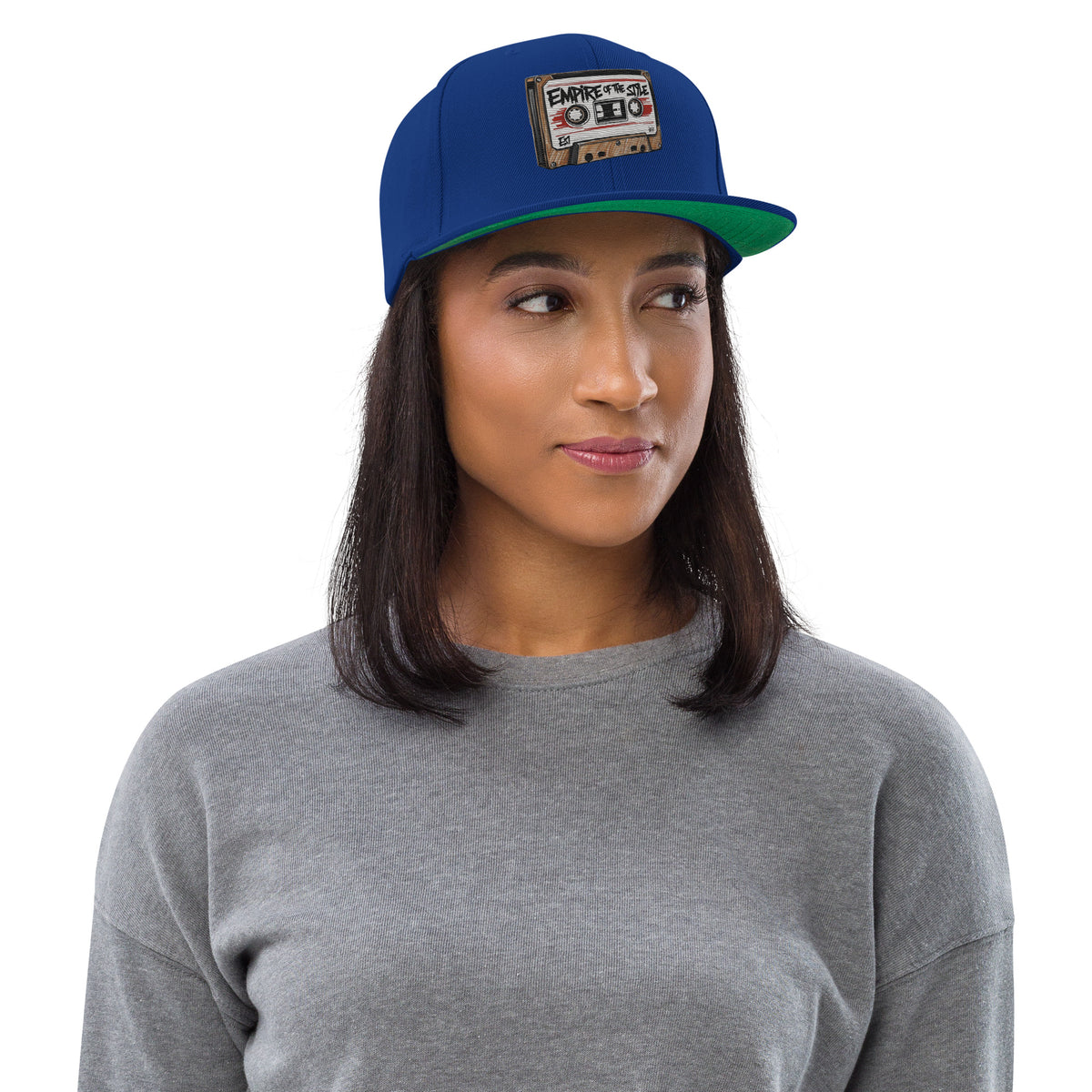 Flat-Brim-Cap – Cassette Tape – Königsblau – Produktansicht 2