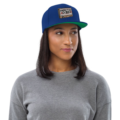 Flat-Brim-Cap – Cassette Tape – Königsblau – Produktansicht 2