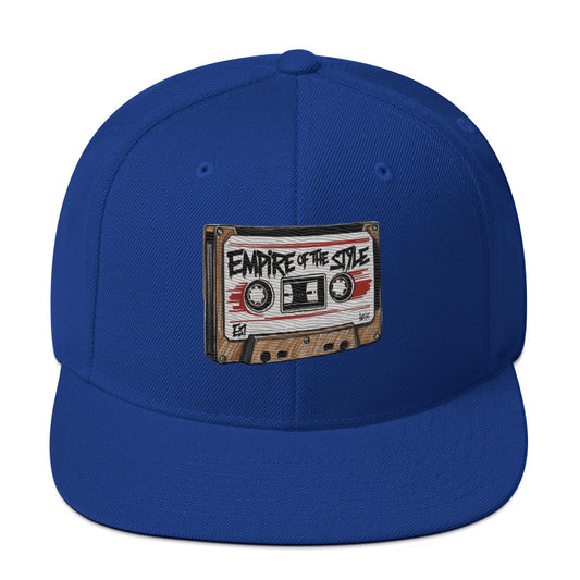 Flat-Brim-Cap – Cassette Tape – Königsblau – Produktansicht 1
