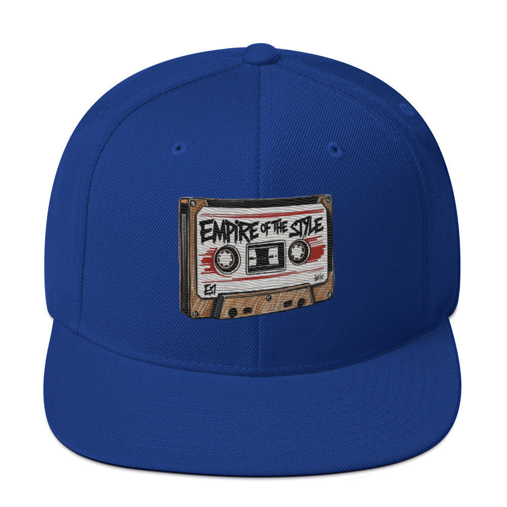 Flat-Brim-Cap – Cassette Tape – Königsblau – Produktansicht 1