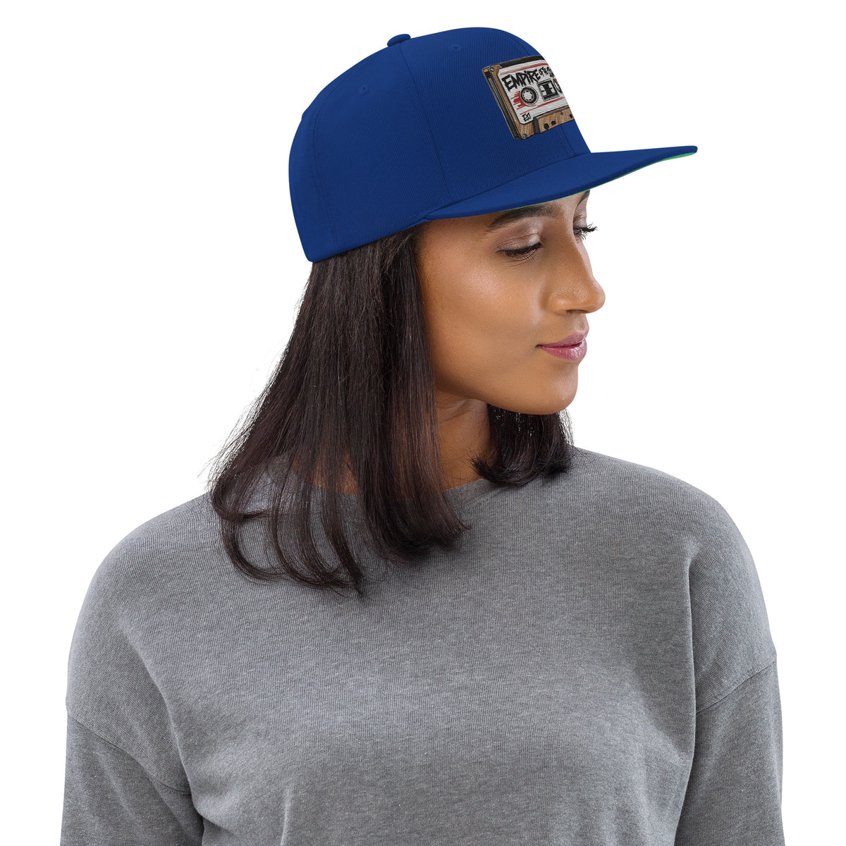 Flat-Brim-Cap – Cassette Tape – Königsblau – Produktansicht 3