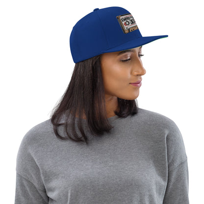 Flat-Brim-Cap – Cassette Tape – Königsblau – Produktansicht 3
