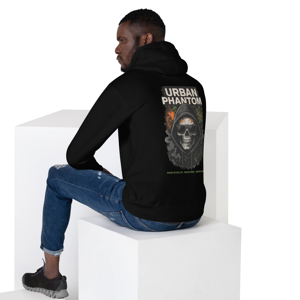 Urban Phantom Backprint – Hoodie – Produktansicht 6