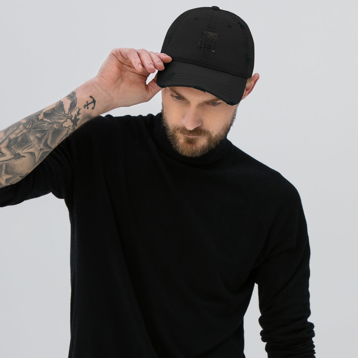 Dad Cap im Used Look – Schwarz – Produktansicht 4