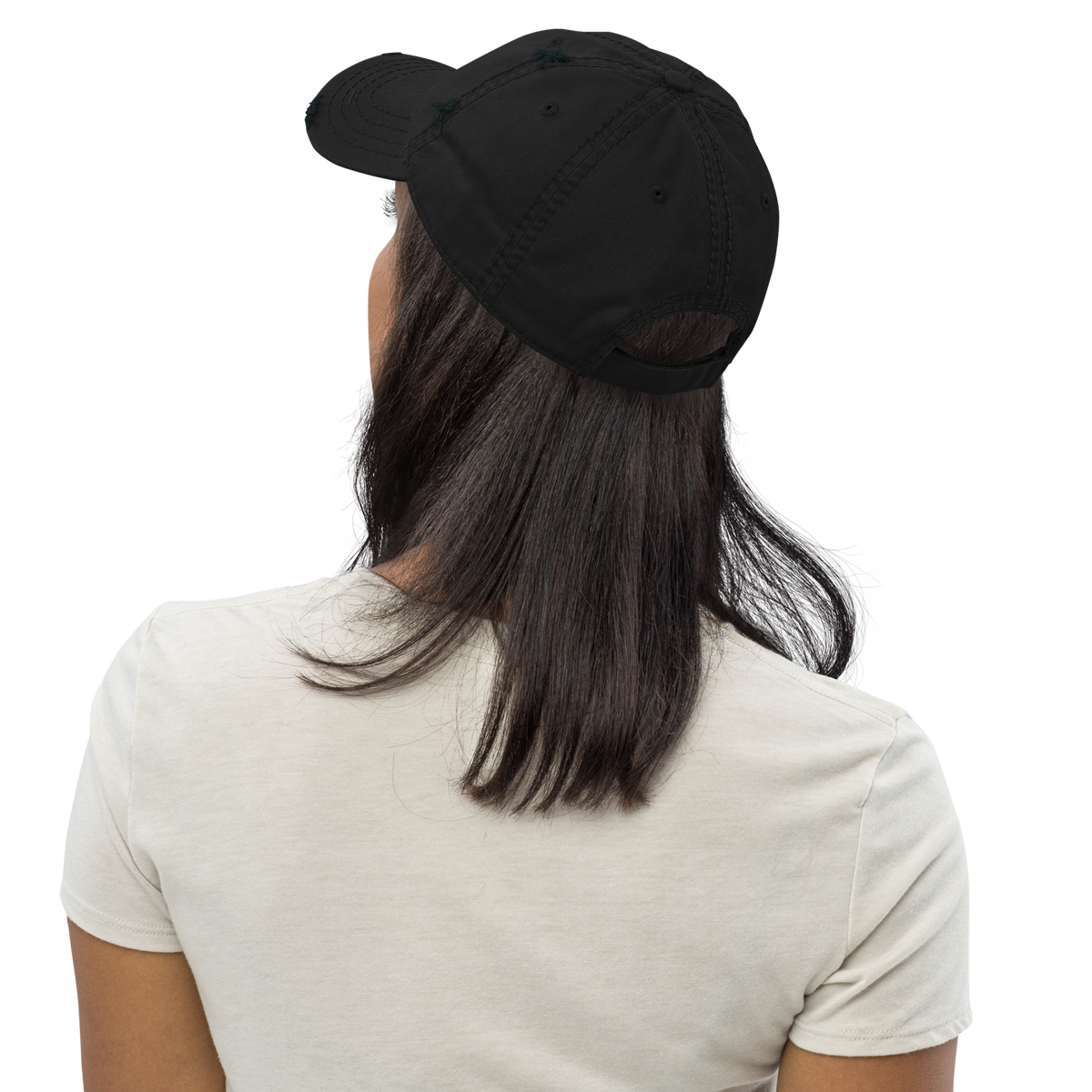Dad Cap im Used Look – Schwarz – Produktansicht 4