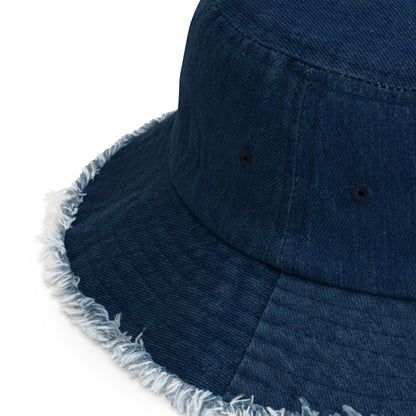 Ausgefranster Jeans-Fischerhut – dunkelblau – Produktansicht 3