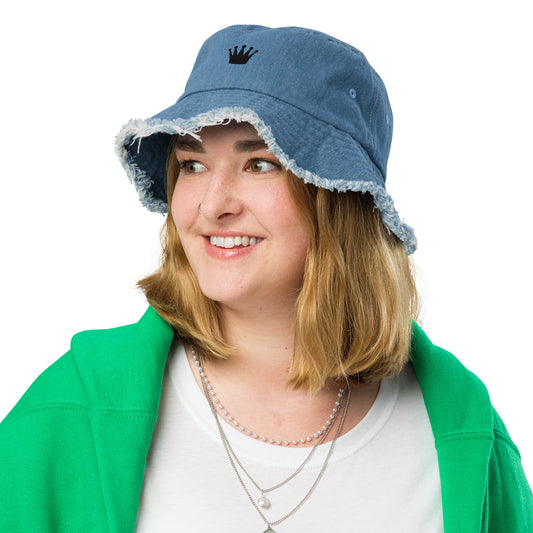 Ausgefranster Jeans-Fischerhut – Denim Look – Produktansicht 2