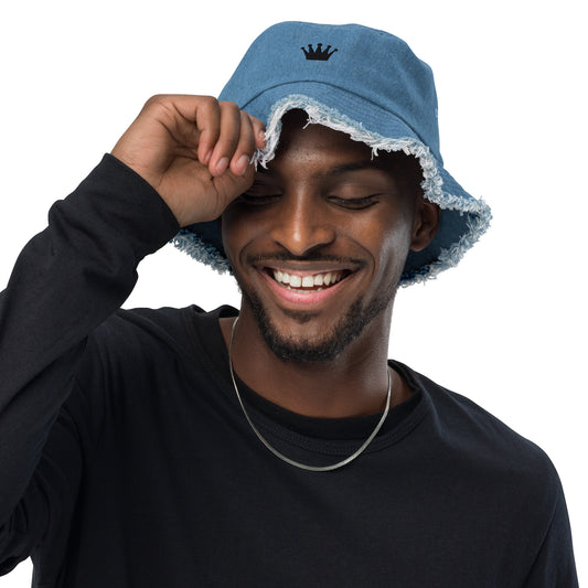 Ausgefranster Jeans-Fischerhut – Denim Look – Produktansicht 2
