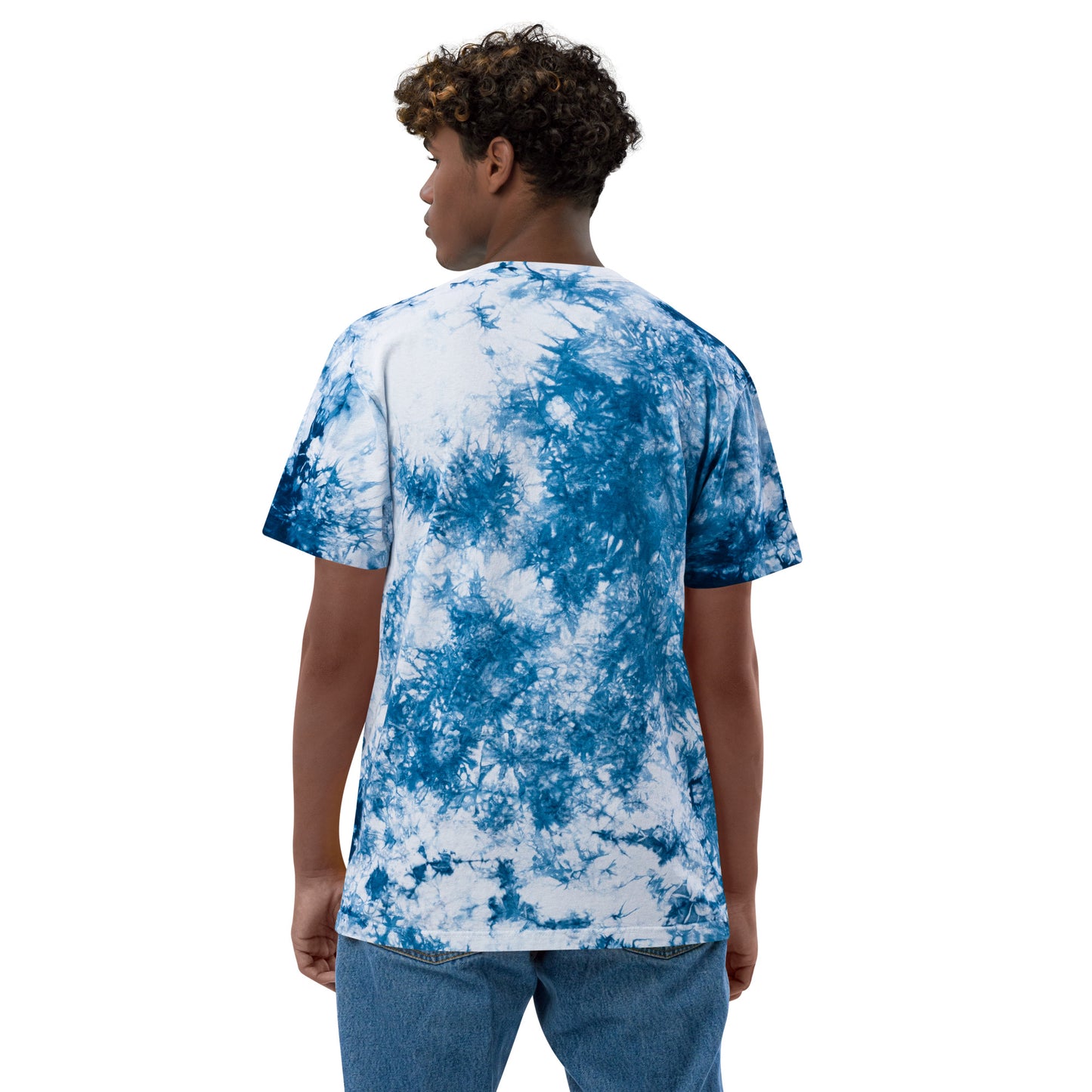Oversized T-Shirt – Batik Marineblau/Weiß – Produktansicht 4