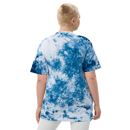 Oversized T-Shirt – Batik Marineblau/Weiß – Produktansicht 3