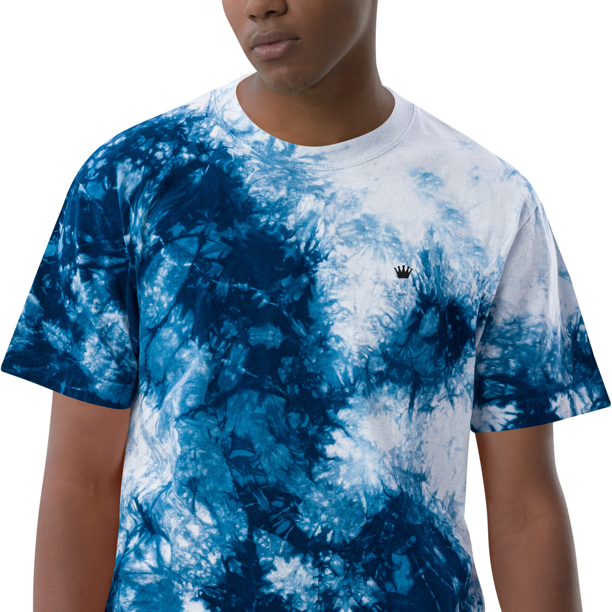 Oversized T-Shirt – Batik Marineblau/Weiß – Produktansicht 3