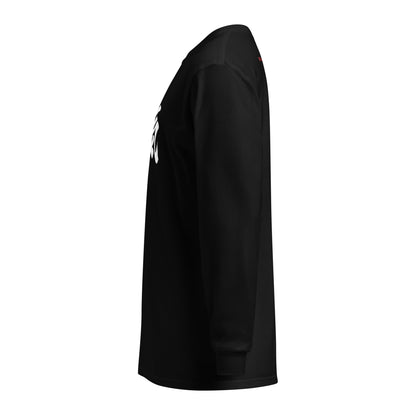 Yūki 勇気 Frauen-Langarmshirt in Schwarz – linke Seitenansicht