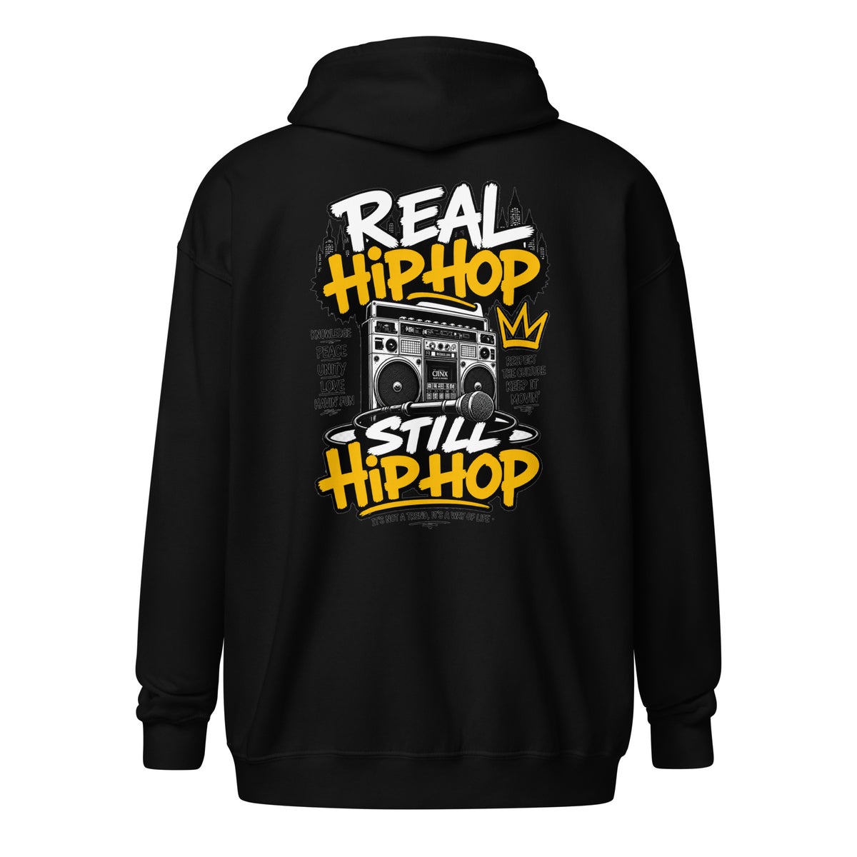 Zip-Hoodie REAL HIP HOP – STILL HIP HOP – Produktansicht 3