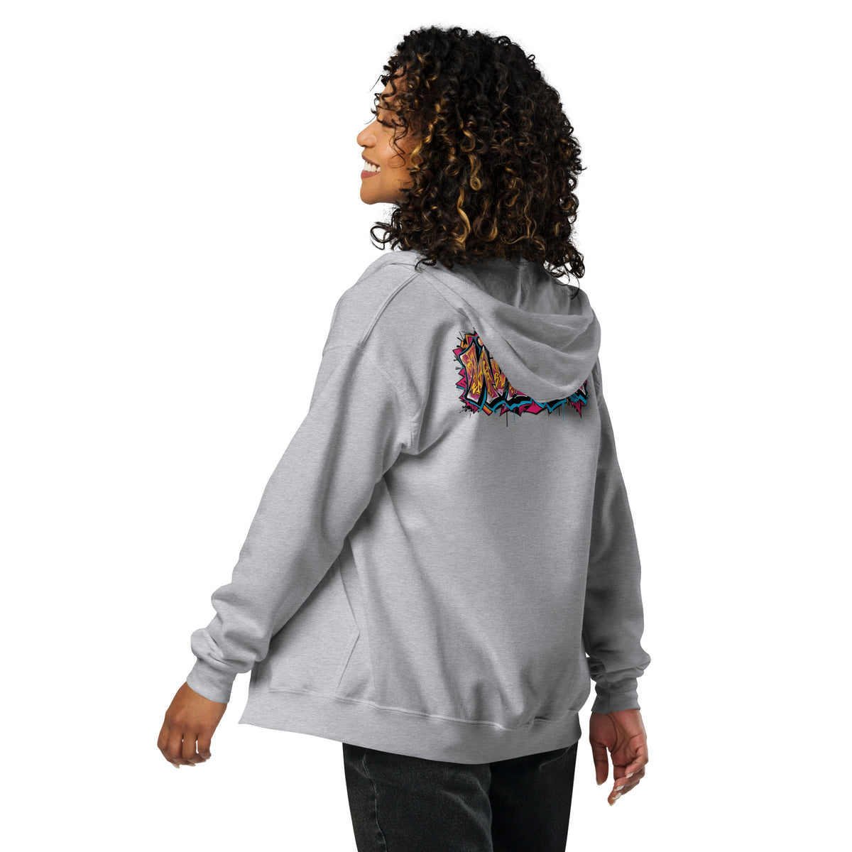 Zip-Hoodie – Front- und Backprint – Wild Style – Produktansicht 3