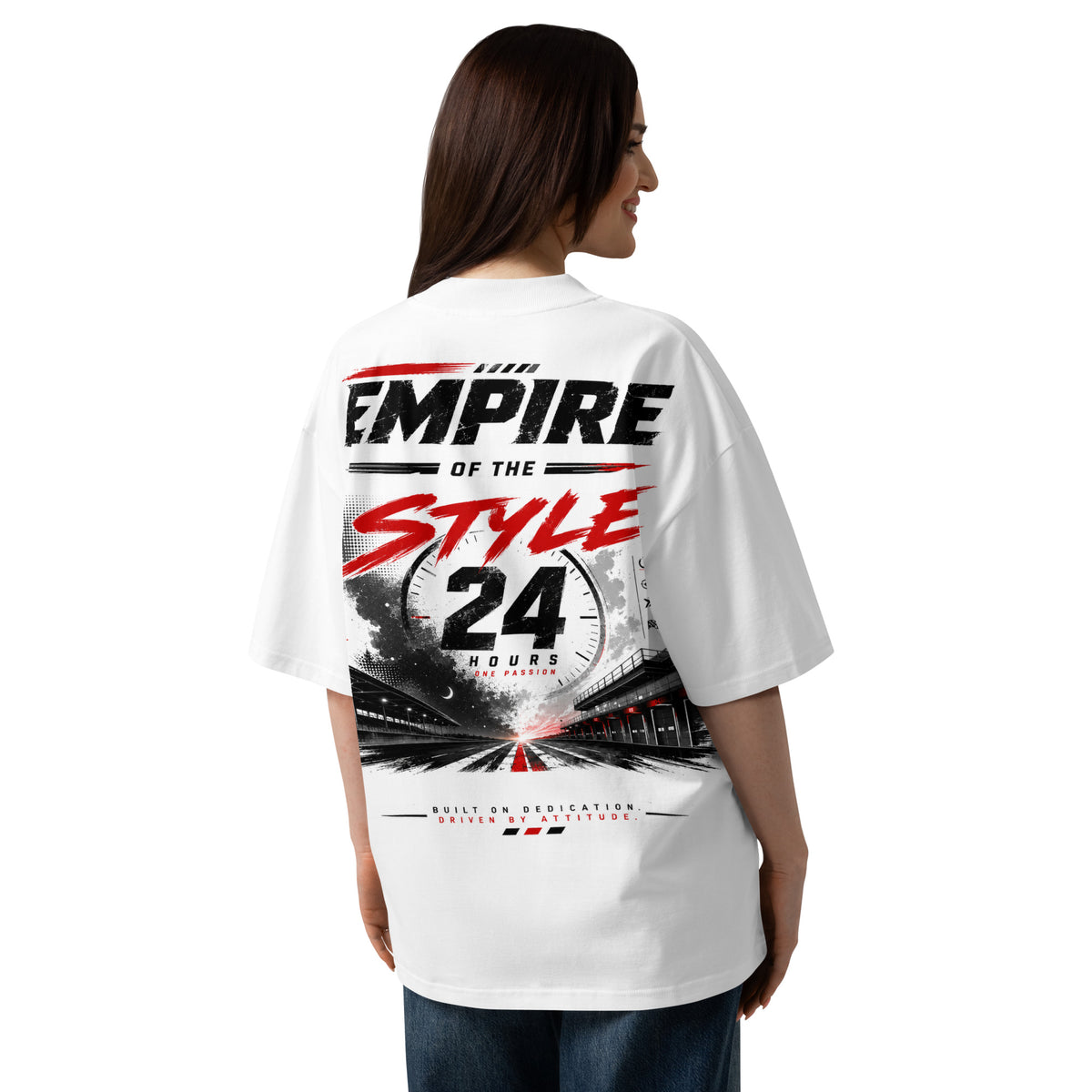 24h Motorsport Oversized Bio-T-Shirt mit breitem Kragen – Produktansicht 1