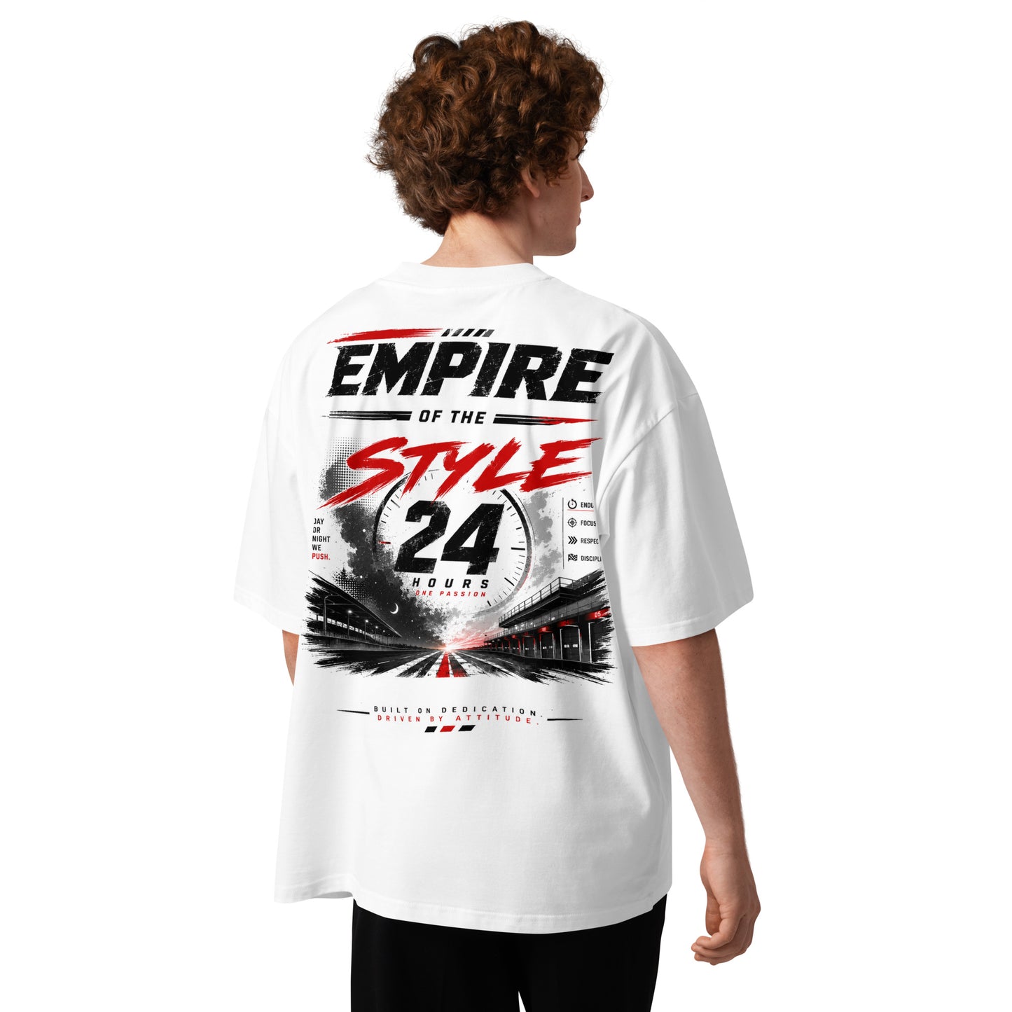 24h Motorsport Oversized Bio-T-Shirt mit breitem Kragen – Produktansicht 1