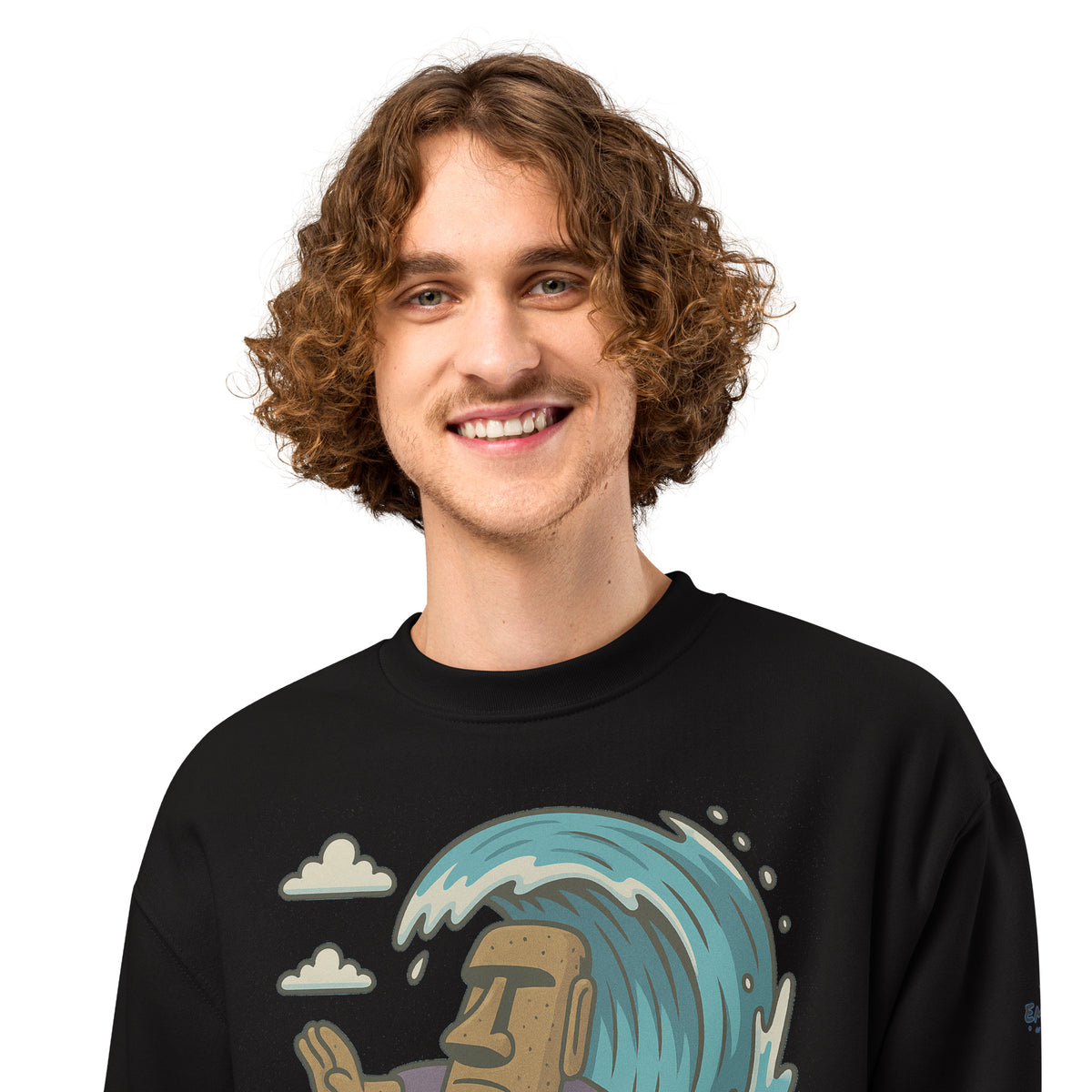 Oversized Fleece Sweatshirt – Moai Style – Produktansicht 6