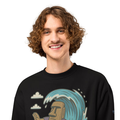 Oversized Fleece Sweatshirt – Moai Style – Produktansicht 6