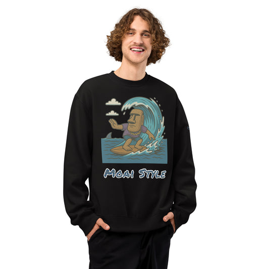 Oversized Fleece Sweatshirt – Moai Style – Produktansicht 2