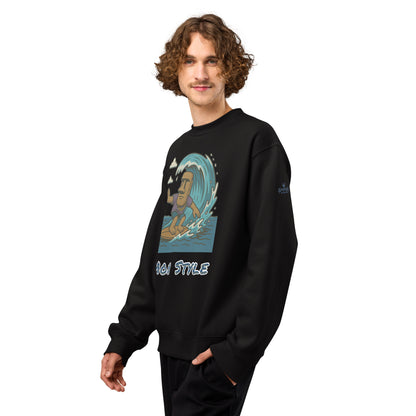 Oversized Fleece Sweatshirt – Moai Style – Produktansicht 4