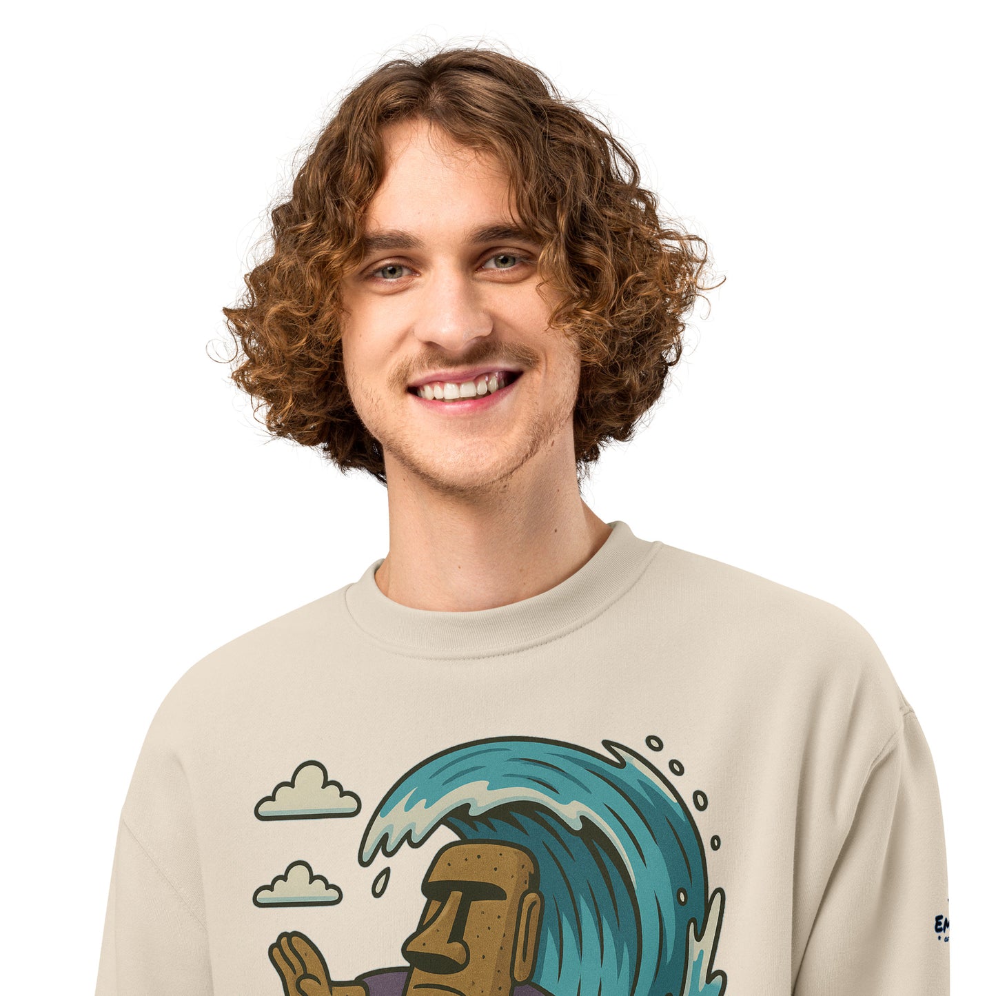 Oversized Fleece Sweatshirt – Moai Style – Produktansicht 24