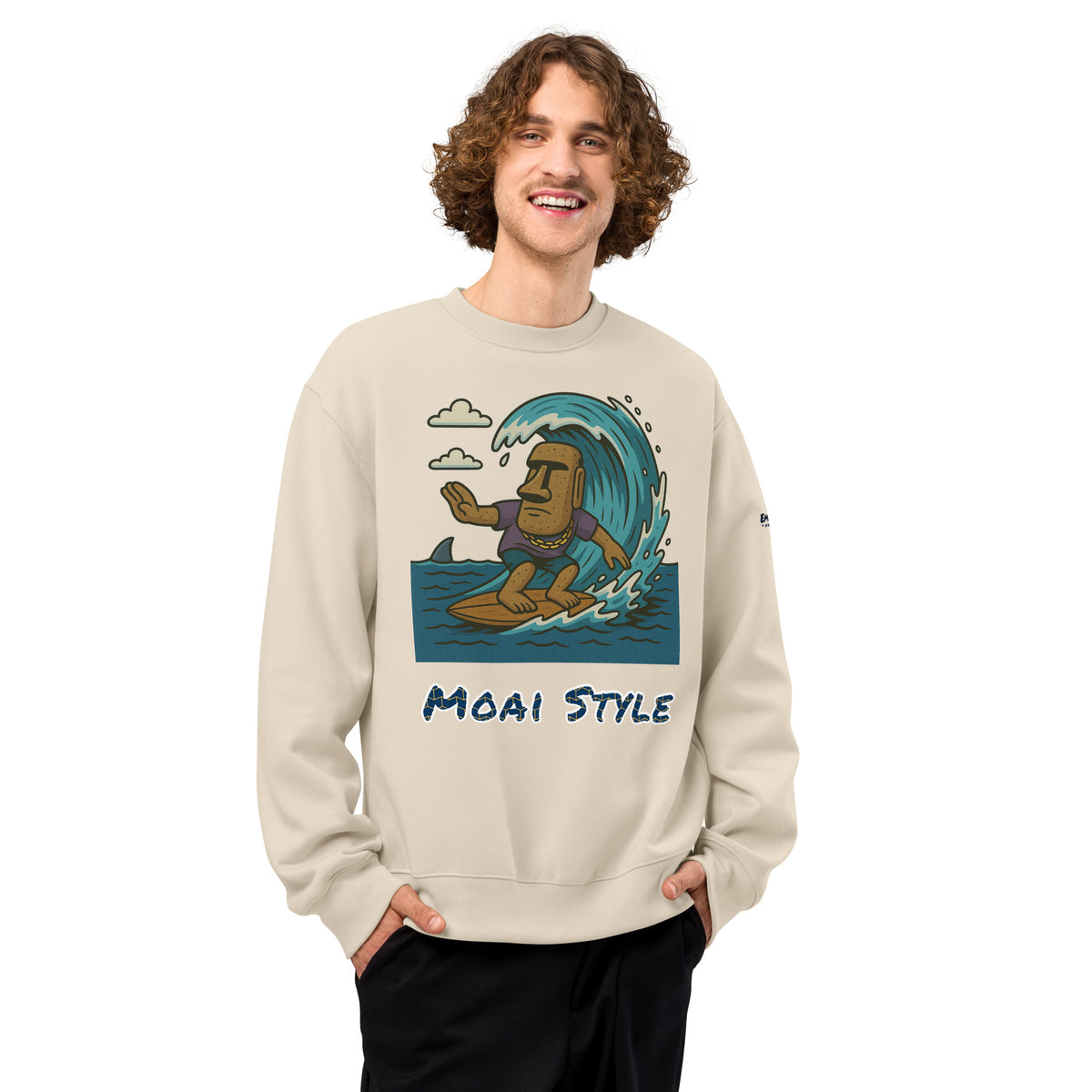 Oversized Fleece Sweatshirt – Moai Style – Produktansicht 25
