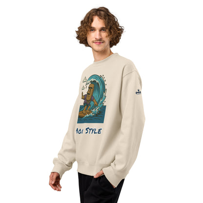 Oversized Fleece Sweatshirt – Moai Style – Produktansicht 23