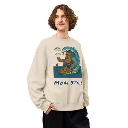 Oversized Fleece Sweatshirt – Moai Style – Produktansicht 22