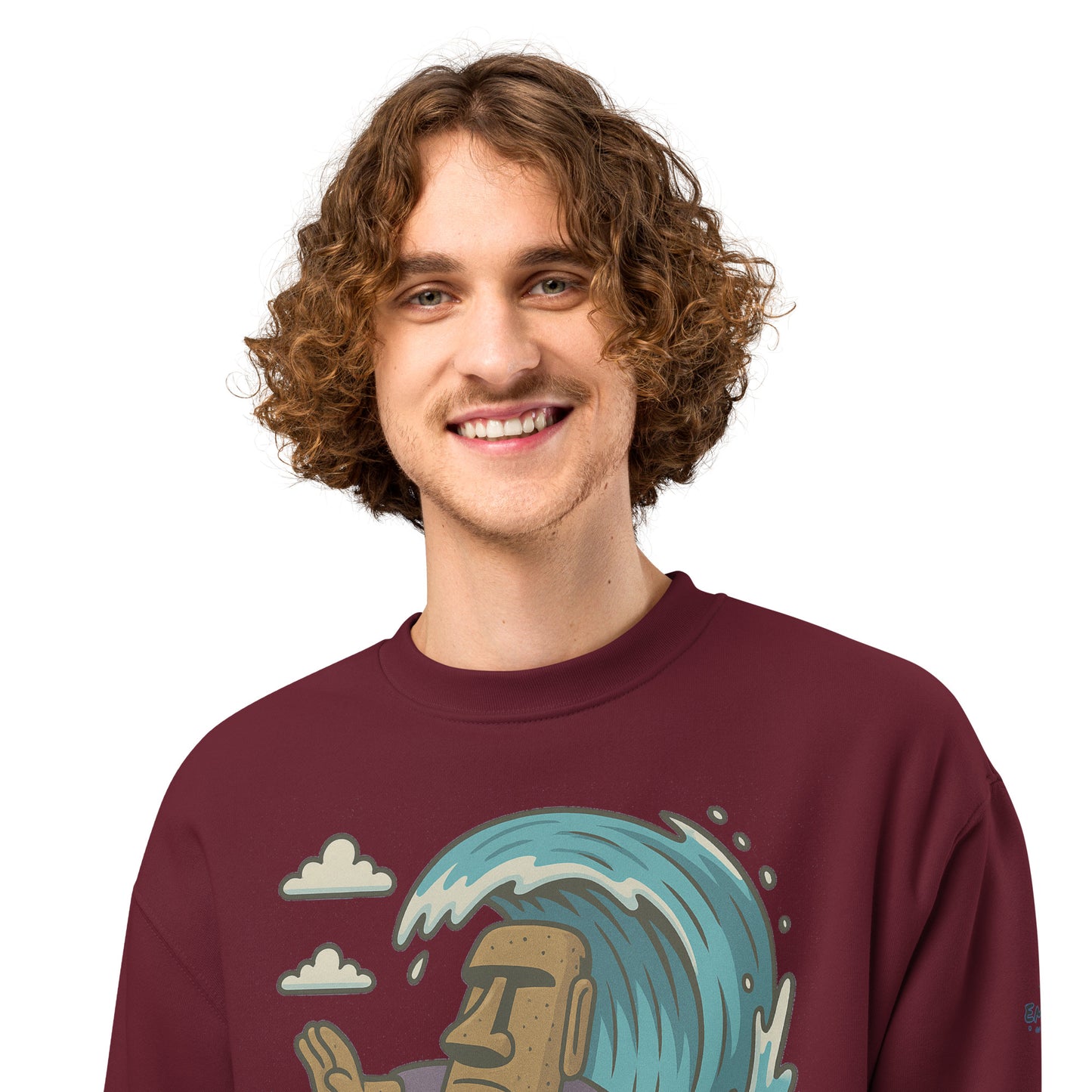 Oversized Fleece Sweatshirt – Moai Style – Produktansicht 19