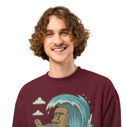 Oversized Fleece Sweatshirt – Moai Style – Produktansicht 19