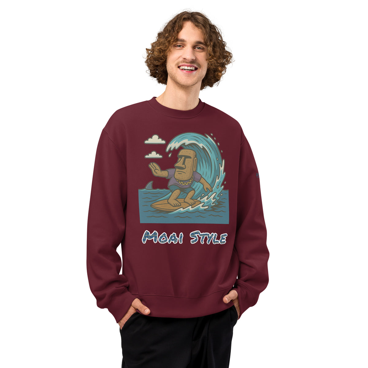 Oversized Fleece Sweatshirt – Moai Style – Produktansicht 20