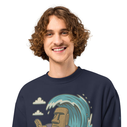 Oversized Fleece Sweatshirt – Moai Style – Produktansicht 14