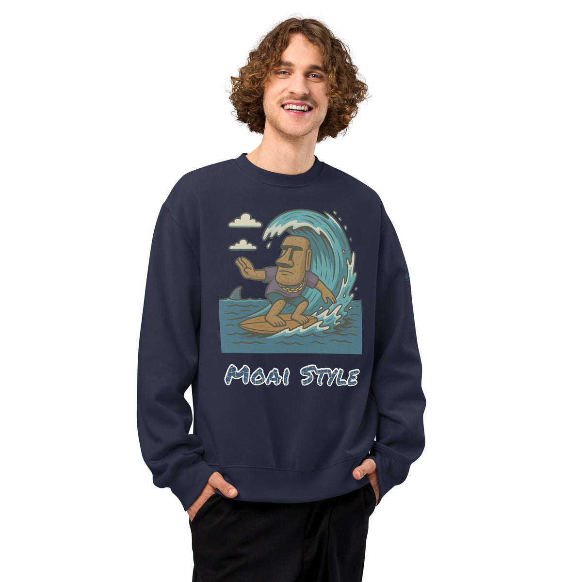 Oversized Fleece Sweatshirt – Moai Style – Produktansicht 15