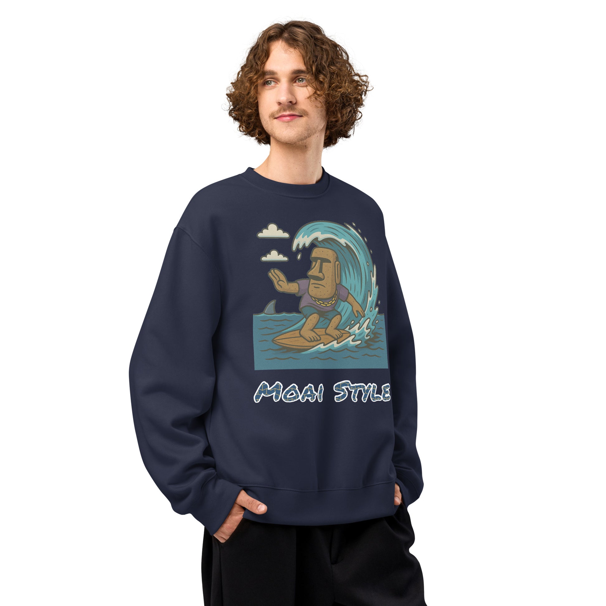 Oversized Fleece Sweatshirt – Moai Style – Produktansicht 12